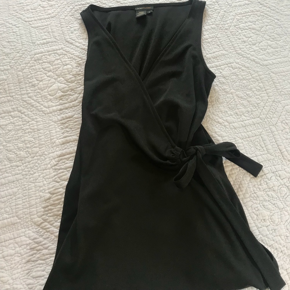 Black Midi Plunging Neckline Dress